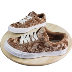 Golf Le Fleur x Converse One Star Low Top Sneakers Size 7 Quilted Brown Velvet